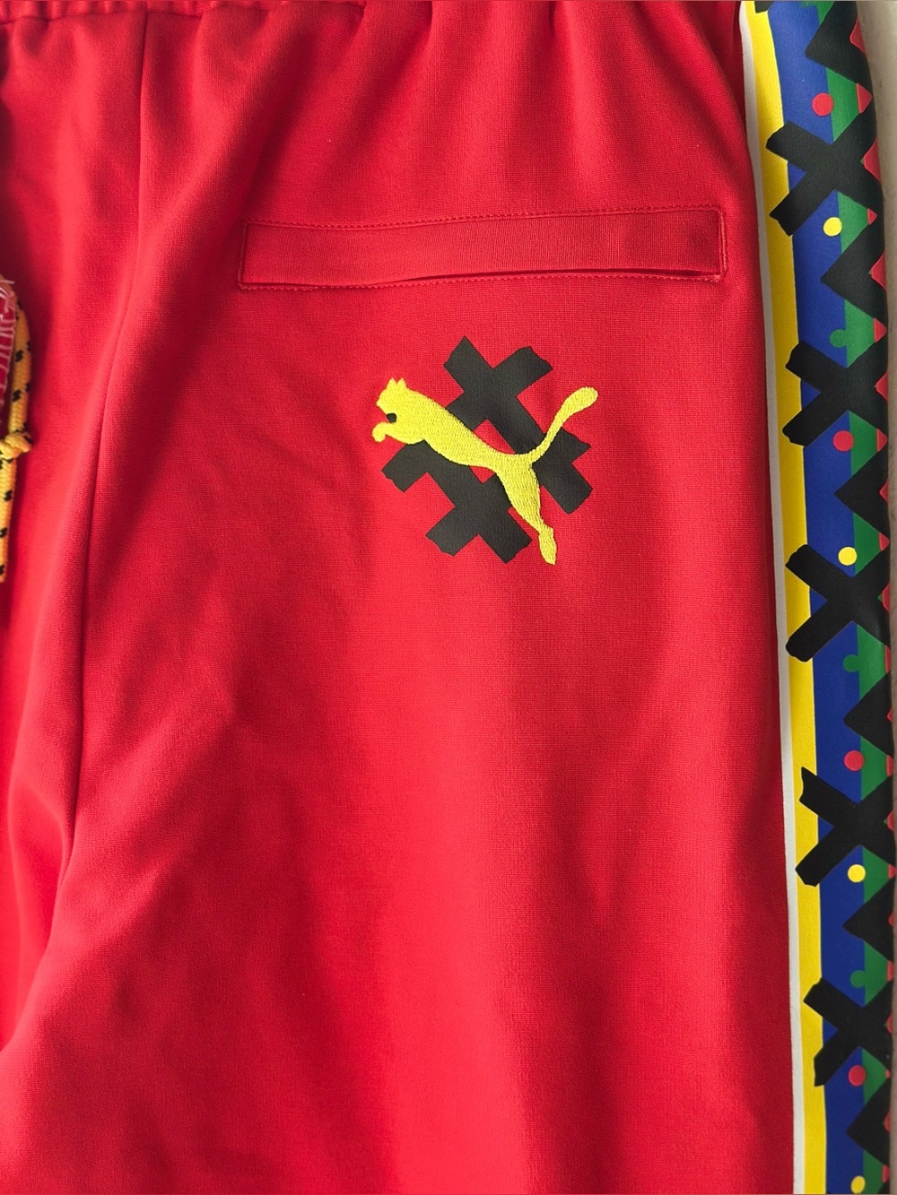 Puma x Jahnkoy Track Pants High Risk Red Mens Size XL Joggers Detachable Bag - Picture 4 of 9